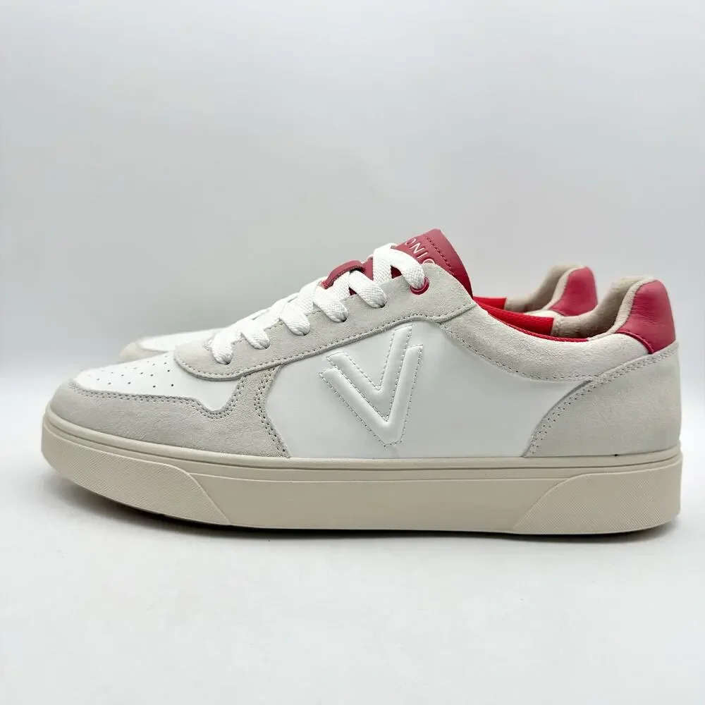 Vionic Womens Kimmie Court Sneakers US 12 M White Red Leather NWOB